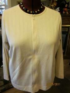 Womans Size 1X Sweater shirt zip 18W 20W Ivory CST Sport nwt  