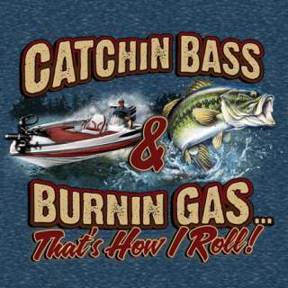 Buckwear T Shirt NEW Catching bass   Burning gas  