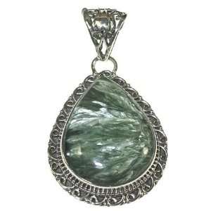    Seraphinite and Sterling Silver Teardrop Pendant: Home & Kitchen
