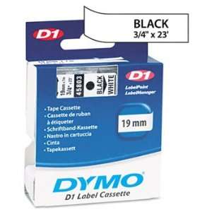   for Dymo Label Makers, 3/4in x 23ft, Black on White
