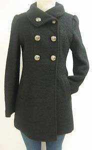 NEW! GUESS BABY DOLL WOOL COAT, JACKET, BLACK, XLARGE, NWT, MH564 
