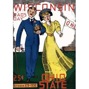  1932 Ohio State Buckeyes vs. Wisconsin Badgers 36 x 48 