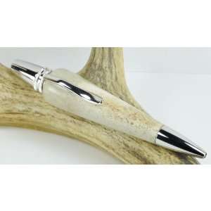  Elk Antler Deer Antler Carbara Pen With a Platinum Finish 