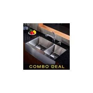 Kraus 36 inch Apron Front Double Basin Stainless Steel Kitchen Sink 