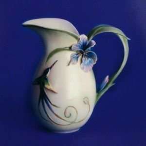  Franz Porcelain Long tail Hummingbird Designs Vase with 