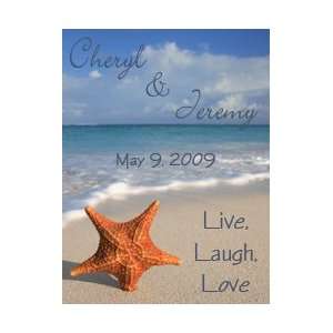 Style 10243 Starfish Beach Wedding Label Vertical Rectangle   various 