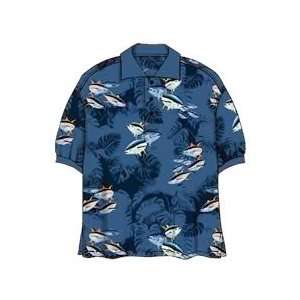  Aftco Big Catch Guy Harvey Polo Shirt Royal Blue (L 