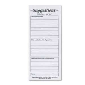  Suggestion Box Cards   3 1/2 x 8, White, 25 Cards per Pack 