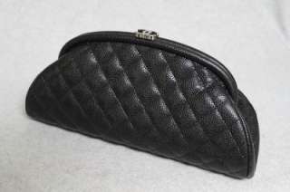 Chanel Timeless Classic Black Caviar Leather Clutch Bag New 2012C 