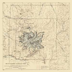  MOUNT RAINIER NATIONAL PARK (WA) 1907 MAP