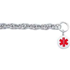   : Sterling Silver Disc Fancy Link Medical ID Bracelet 7.75 Jewelry