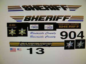 Riverside County Sheriff CA Patrol Car Decals 1:24  