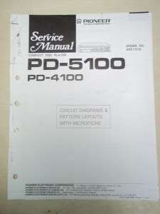 Pioneer Service Manual~PD 5100/4100 CD Player~Original~Repair  