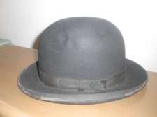 vintage Black antique Bowler Derby Stetson hat Chaplin  