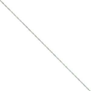    14k White Gold 1.7mm Singapore Chain Anklets, Size 10 Jewelry