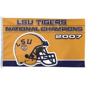  LSU Tigers 2007 BCS National Champions 3x5 Flag: Sports 