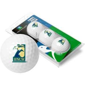 UNC Wilmington Seahawks 3 Pack of Logo Golf Balls Sports 