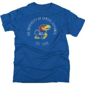  Kansas Jayhawks Royal Retro Mascot Rampage T Shirt Sports 