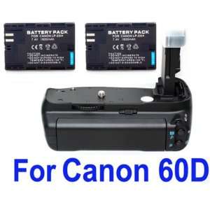  Battery Grip For Canon EOS 60D Camera +2X LP E6 Battery 