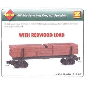  MicroTrains 40 Modern Log Car w/Uprights   Redwood Load 