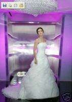 Da Vinci Bridal Gown T8201 Sz 12 IV / Silver, New W Tag  