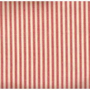    Red Timeless Ticking Single Scallop Valance