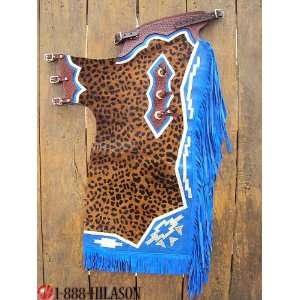 Bull Riding Cheetah Print Hair On Leather Rodeo Chaps 