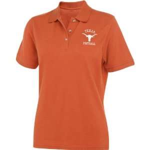  Texas Longhorns Womens Dark Orange Football Polo Shirt 