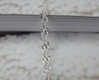 925 Sterling Silver Chain Water Wave Necklace 2mm JN36  