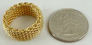 Genuine Tiffany & Co. 18K Gold Ring Mesh Somerset Collection  