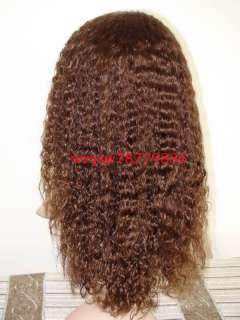 jerry curl 10 brown lace wigs human remy Indian hair  