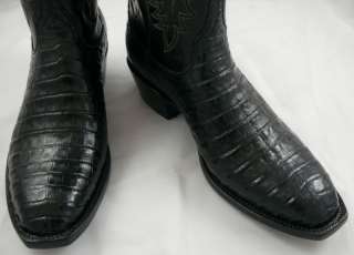 Lucchese Cowboy Boots Black Caimen / Buffalo E2113  