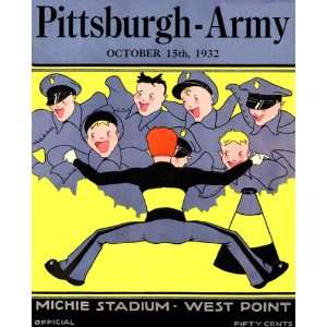 Historic Game Day Program Cover Art   ARMY (H) VS PITT 1932:  