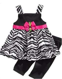 New Toddler Girls Rare Editions sz 4T Zebra outfit Spring Dress 