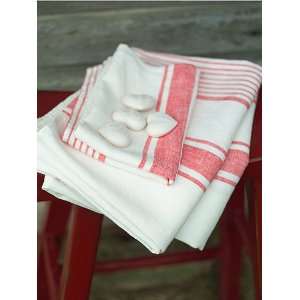  Red Linen Hand and Guest Towels Tuscany