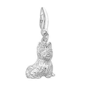  Sterling Silver LARGE WESTIE 3 D DOG Charm Jewelry