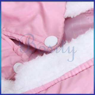 Pink Pet Doggie Dog Autumn Winter Coat Jacket Nylon taffeta S  