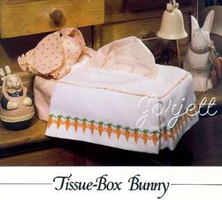 Tissue Box Bunny, tissue cover cross stitch pattern  