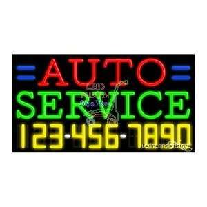 Auto Service Neon Sign 20 inch tall x 37 inch wide x 3.5 inch deep 