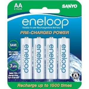  Sanyo Batteries Eneloop Pre Charged Aa Nimh Battery Retail Pack  8 