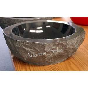   Stone Vessel Sink Absolute Black Granite Natural: Home Improvement
