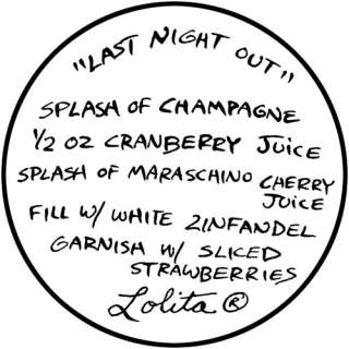 LAST NIGHT OUT* Bachelorette Lolita Hand Painted Wine Glass NIB 