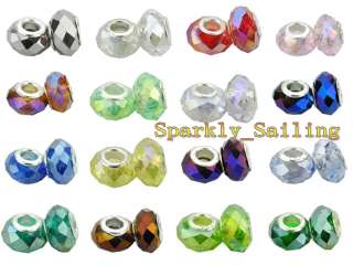 Title Faceted AB Crystal Bulk Lots 105 Mixed Beads Fit European 