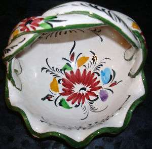 CAL Hand Painted MADE IN PORTUGAL Floral Dish Vintage Antique 