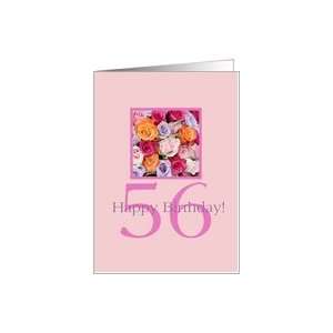  56th birthday colorful rose bouquet Card Toys & Games