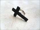 Necklace satanic inverted cross UPSIDE DOWN tiny SIDEWAYS ring NEW 