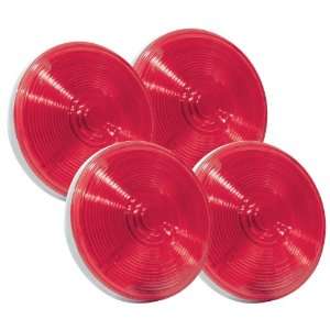   4064R4P Red 4 Round Sealed Light with 3 Prong Connector, (Pack of 4