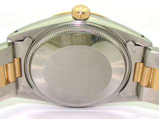 Vintage Gents Rolex Date Steel 18kt Gold Watch 15003 Blue Dial Box 