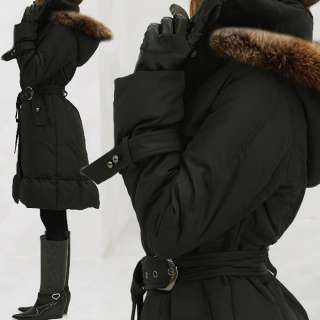 NWT Womens Winter Thicken Windproof Long Fox Fur Hoodie Coat Down 