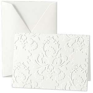  Pearl White Blind Embossed Damask Notes: Home & Kitchen
